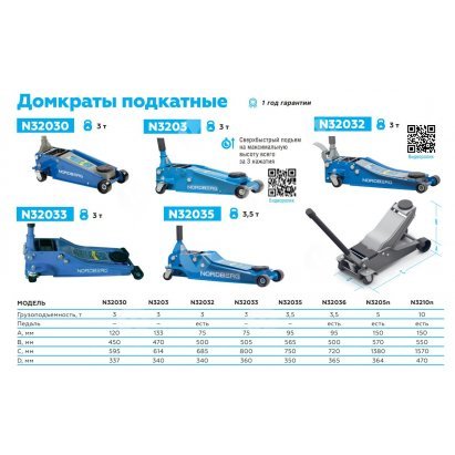 Домкрат подкатной 5 тонн, H= 150-570 мм Домкрат подкатной 5 тонн, H= 150-570 мм